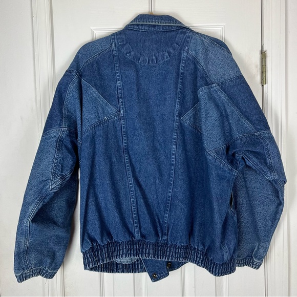 Vintage Lavon 80’s Geometric Patchwork Denim Jean Jacket Retro - Picture 5 of 5